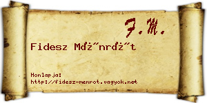 Fidesz Ménrót névjegykártya